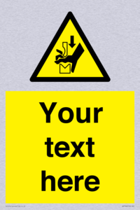 Custom warning hand crushing between press brake tool